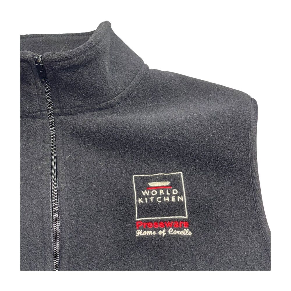 Port Authority Vest Mens Large Black Pressware Mock Neck Fleece Full-Zip Outdoor - Picture 4 of 6